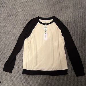 NWT cream and black top